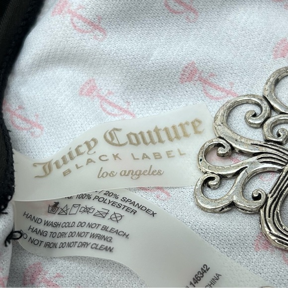 Juicy Couture Logo Black Label Deep Scoop Back High Cut One Piece Swimsuit Med - Picture 11 of 13